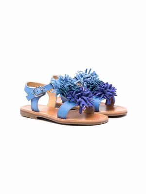 Gallucci Kids fringed appliqué buckled sandals - Blue