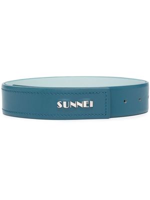 Sunnei logo-plaque detail belt - Blue