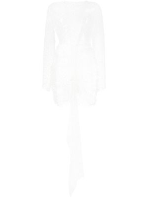 CONCEPTO long-sleeve mesh dress - White