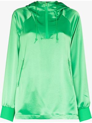 Y-3 drawstring-hook pullover tech hoodie - Green