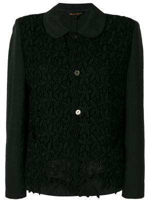 Comme Des Garçons Pre-Owned floral panelled blazer - Black