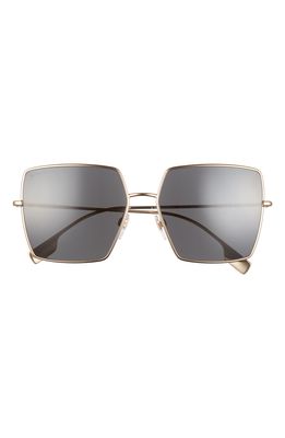 BURBERRY 58mm Square Sunglasses in Light Gold/Dark Grey