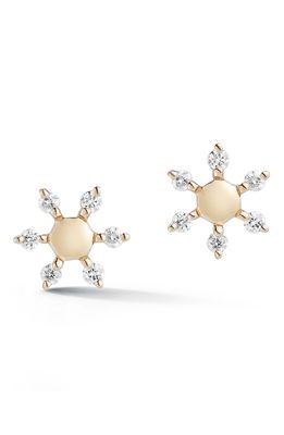 Dana Rebecca Designs Mini Snowflake Diamond Stud Earrings in Yellow Gold