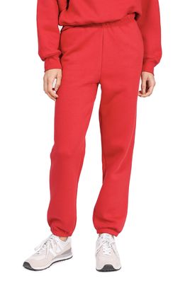 BRUNETTE the Label Love Yourself First Fleece Lounge Joggers in Crimson Red