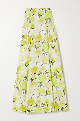 BERNADETTE - Kennedy Floral-print Taffeta Maxi Skirt - Yellow