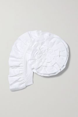 Mara Hoffman - Minerva One-sleeve Ruffled Linen And Organic Cotton-blend Top - White
