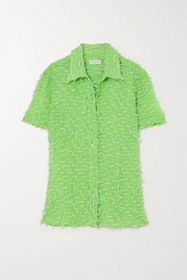 Dries Van Noten - Embroidered Textured-crepe Shirt - Green