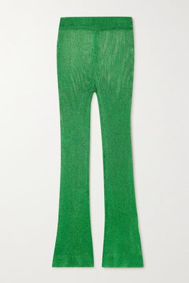 Cult Gaia - Nevaeh Open-knit Straight-leg Pants - Green