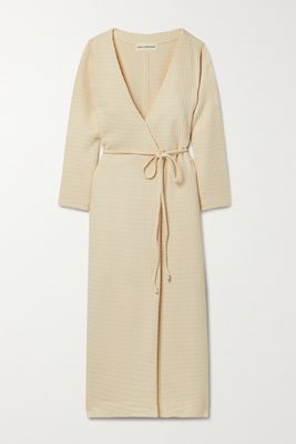 Mara Hoffman - Tiffany Textured Organic Cotton-blend Wrap Dress - Cream