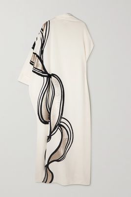 Fendi - Embroidered Silk-blend Maxi Dress - Gold