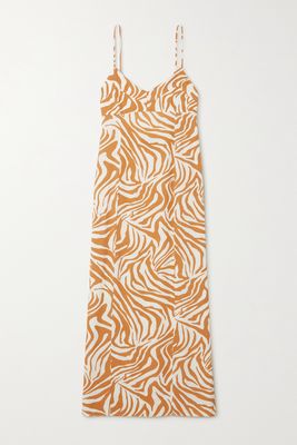 Haight - Beca Zebra-print Crepe Maxi Dress - Neutrals