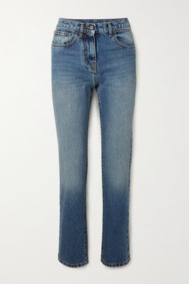 Palm Angels - Appliquéd High-rise Slim-leg Jeans - Blue