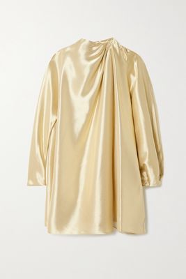 Fendi - Draped Silk-blend Lamé Mini Dress - Gold
