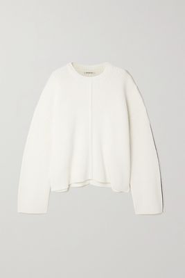 Peter Do - Paneled Ribbed Cotton Sweater - White
