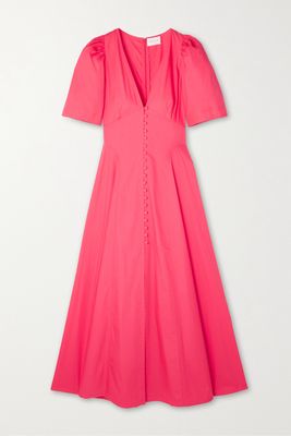 Three Graces London - Jodie Cotton-poplin Midi Dress - Pink