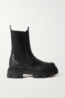 GANNI - Paneled Leather Chelsea Boots - Black