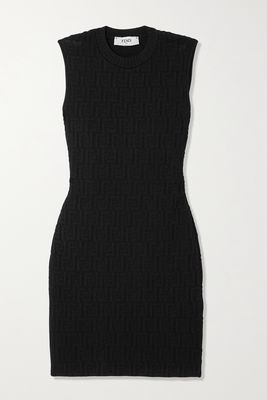 Fendi - Stretch-jacquard Mini Dress - Black