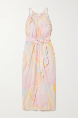 Mara Hoffman - Sydney Belted Printed Organic Cotton-crepon Coverup - Pink