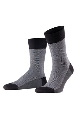 Falke Sensitive Herringbone Wool Blend Socks in Black