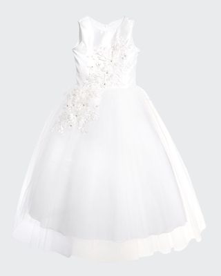 Girl's Bella Tulle 3D Applique Dress, Size 6-12