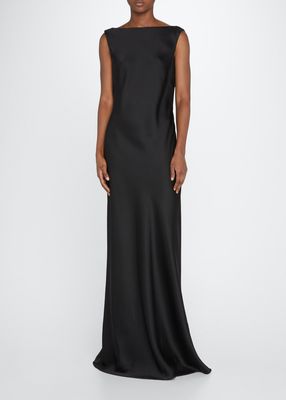 Cowl-Back Column Gown