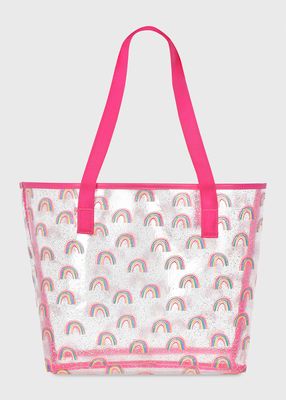 Girl'S Sparkling Rainbow Clear Tote Bag