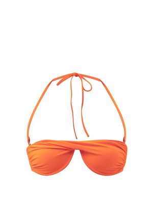 Isa Boulder - Tornado Twisted Underwired Bandeau Bikini Top - Womens - Orange