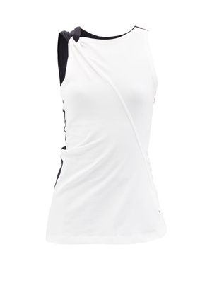 JW Anderson - Twisted-seam Cotton-blend Jersey Tank Top - Womens - Black White