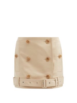 Burberry - Trench Cotton Mini Skirt - Womens - Beige