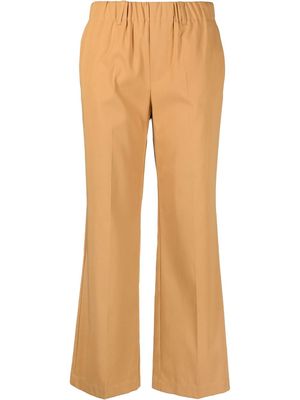 Alysi pressed-crease elasticated-waist cropped trousers - Neutrals