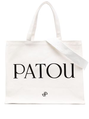Patou Patou logo print tote bag - Neutrals