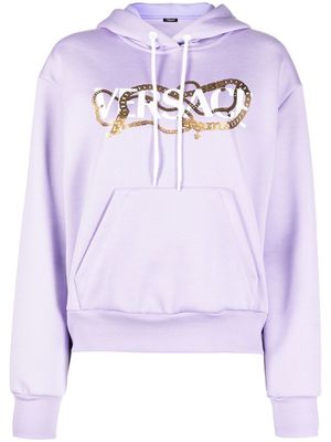 Versace logo-print hoodie - Purple