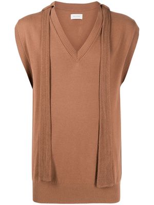 Bed J.W. Ford skinny-scarf knitted vest - Brown