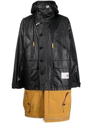 Maison Mihara Yasuhiro layered hooded coat - Black