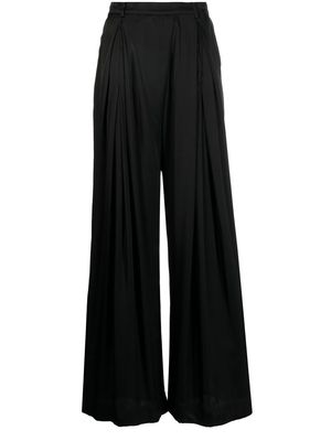 Goen.J wide-leg pleated trousers - Black