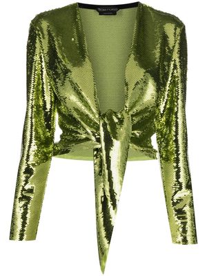 TOM FORD sequin tied-front blouse - Green