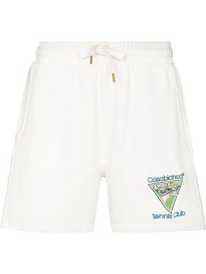 Casablanca Tennis Club motif organic cotton shorts - Neutrals