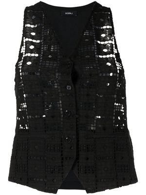 Goen.J cut out-detail waistcoat - Black