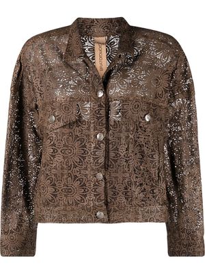 Giorgio Brato cut out-detail leather jacket - Brown