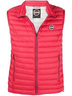 Colmar logo-patch quilted gilet - Red