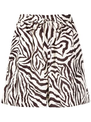 P.A.R.O.S.H. zebra-print silk shorts - Neutrals