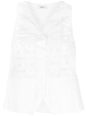 Goen.J cut out-detail vest - White