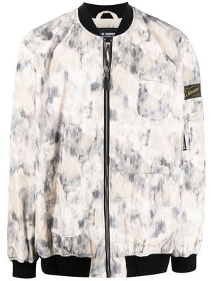 Raf Simons abstract-pattern bomber jacket - Grey
