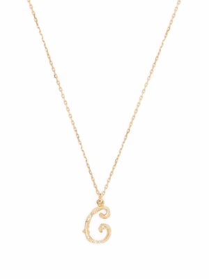 Alex Monroe 18kt yellow gold Enchanted Twig Alphabet C letter necklace