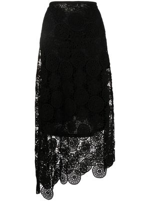 Goen.J lace detail maxi skirt - Black