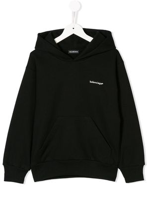 Balenciaga Kids logo print hoodie - Black