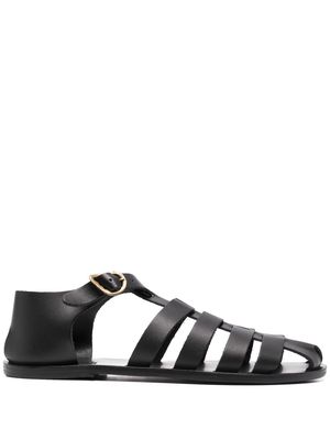 Ancient Greek Sandals Homer caged leather sandals - Black