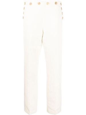 KHAITE high-waist silk trousers - Neutrals