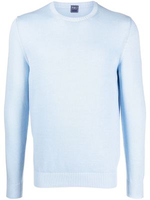 Fedeli knitted crew-neck jumper - Blue