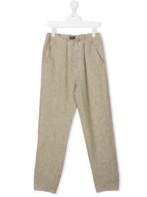 Il Gufo linen tapered trousers - Green